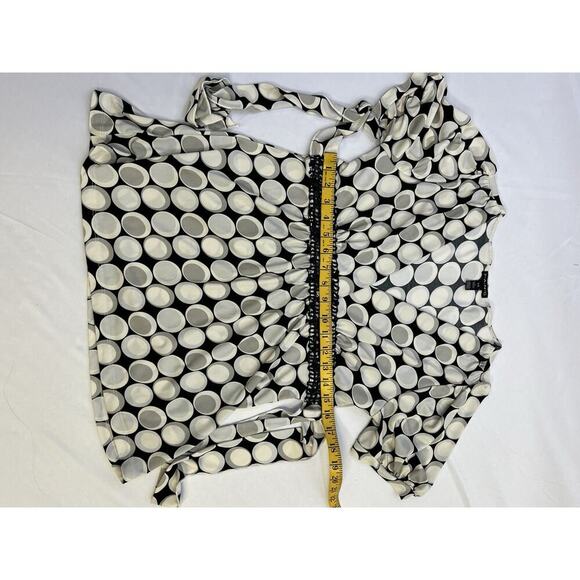 VTG Babydoll Top Womens Y2K 90s Tie Back Short Sleeve Embellished Size L - Picture 9 of 11